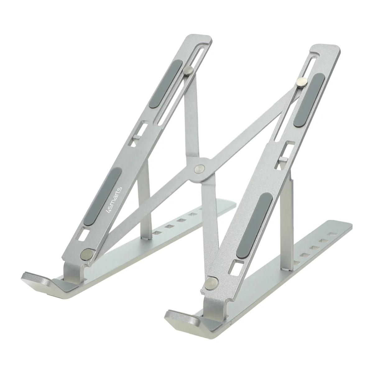 Преносима алуминиева сгъваема поставка за MacBook и лаптопи до 15.6 инча - 4smarts Portable Desk Stand ErgoFix H18 (сребрист) | JAR Computers Преносима алуминиева сгъваема поставка за MacBook и лаптопи до 15.6 инча - 4smarts Portable Desk Stand ErgoFix H18 (сребрист)