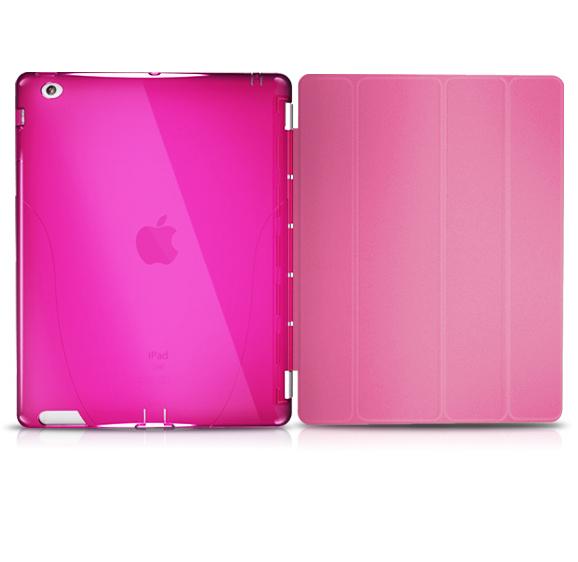 Силиконов калъф (съвместим със Smart Cover) за iPad 3 и iPad 2 - iSkin Solo Smart (розов) | JAR Computers Силиконов калъф (съвместим със Smart Cover) за iPad 3 и iPad 2 - iSkin Solo Smart (розов)