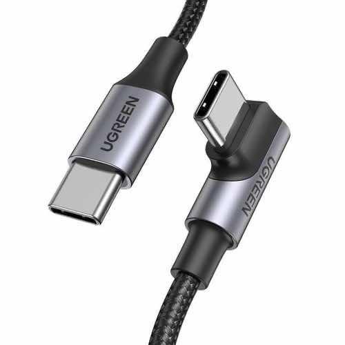 Ugreen Angled USB-C to USB-C Data Cable 100W - USB-C към USB-C кабел за устройства с USB-C порт (100 см) (черен)