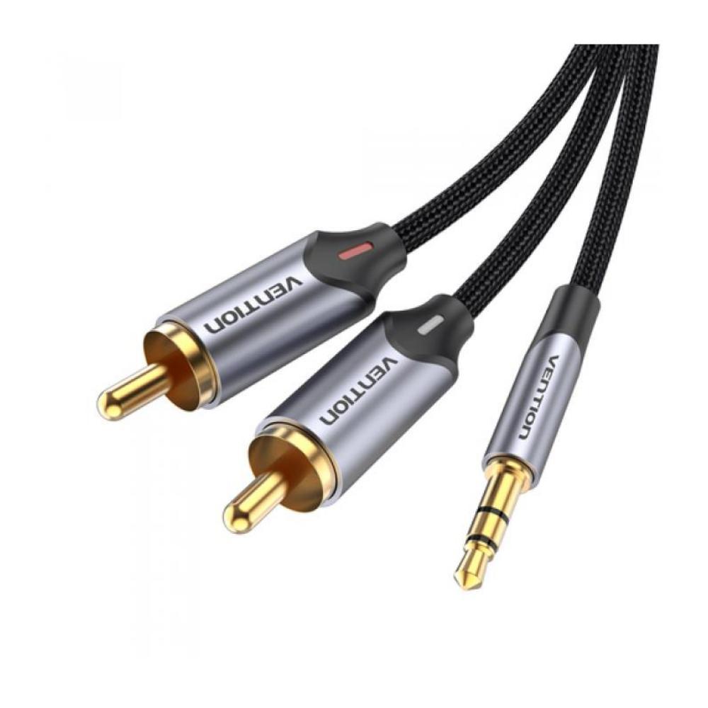 VENTION 3.5mm male - 2x RCA male Cable Gray 3m (BCNBI) (VENBCNBI) | JAR Computers VENTION 3.5mm male - 2x RCA male Cable Gray 3m (BCNBI) (VENBCNBI)