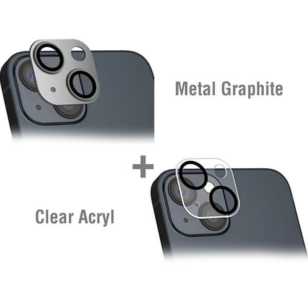 2 броя предпазни плочки за камерата на iPhone 14, iPhone 14 Plus - 4smarts StyleGlass Camera Lens Protector (тъмносив и прозрачен) | JAR Computers 2 броя предпазни плочки за камерата на iPhone 14, iPhone 14 Plus - 4smarts StyleGlass Camera Lens Protector (тъмносив и прозрачен)