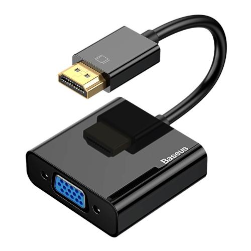 Baseus HDMI 1080P to VGA HD Converter (CAHUB-BH01) - HDMI към VGA адаптер (черен) | JAR Computers Baseus HDMI 1080P to VGA HD Converter (CAHUB-BH01) - HDMI към VGA адаптер (черен)