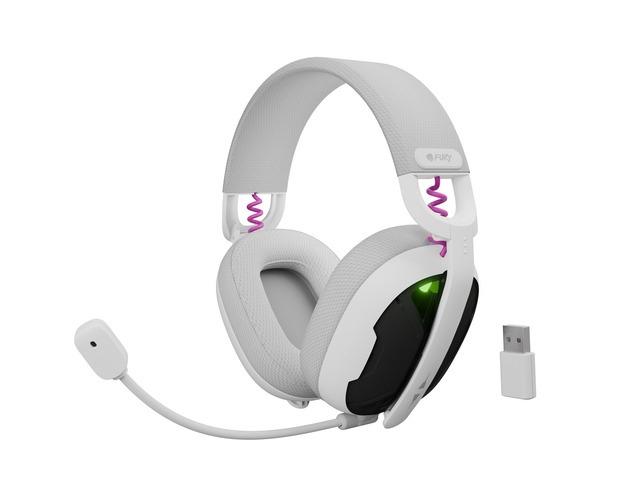 Fury Gaming Headset, Fukiya F6, Wireless With Microphone, White