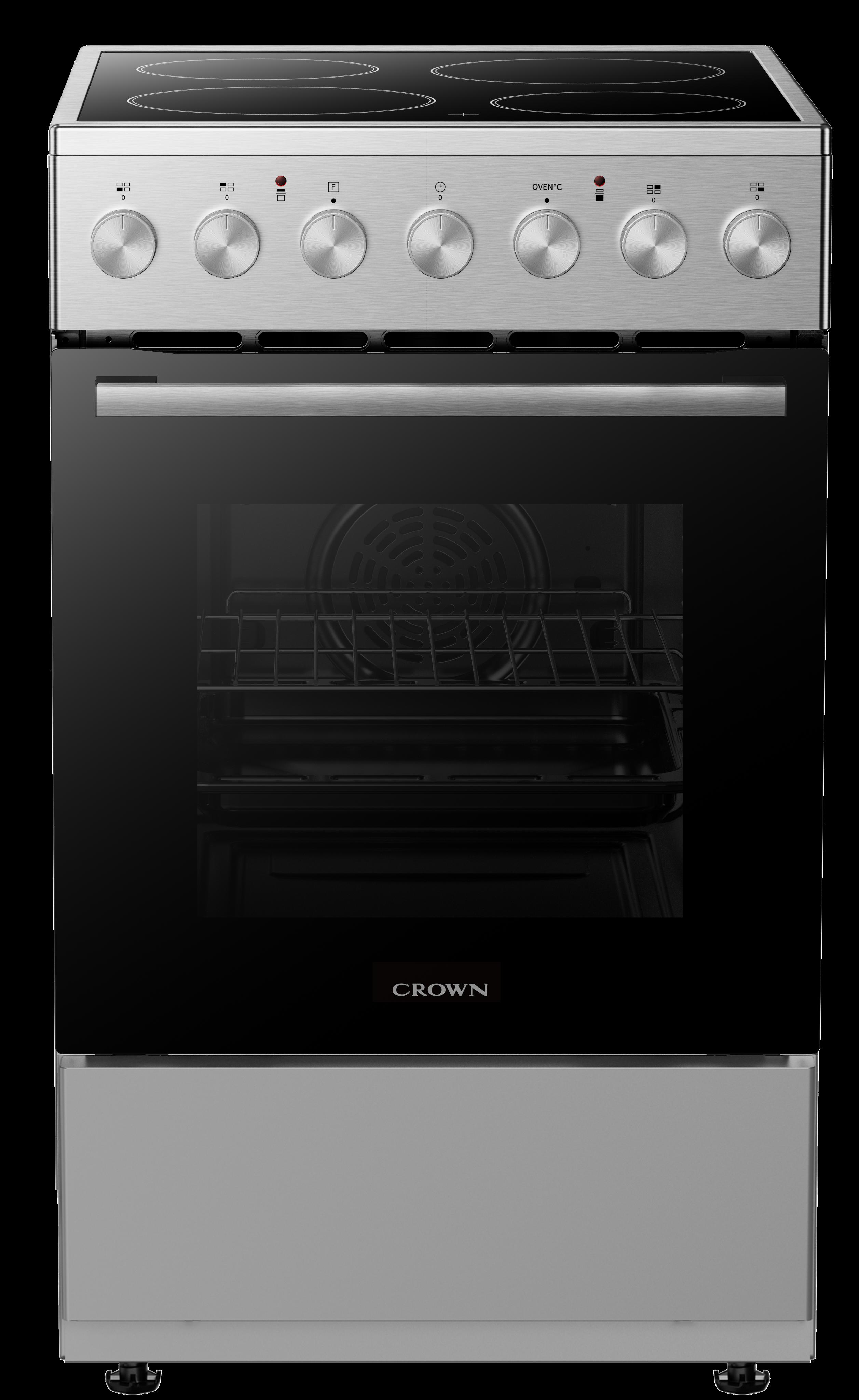 Готварска печка (ток) Crown CEC50M8IX , INOX , Керамични | JAR Computers Готварска печка (ток) Crown CEC50M8IX , INOX , Керамични