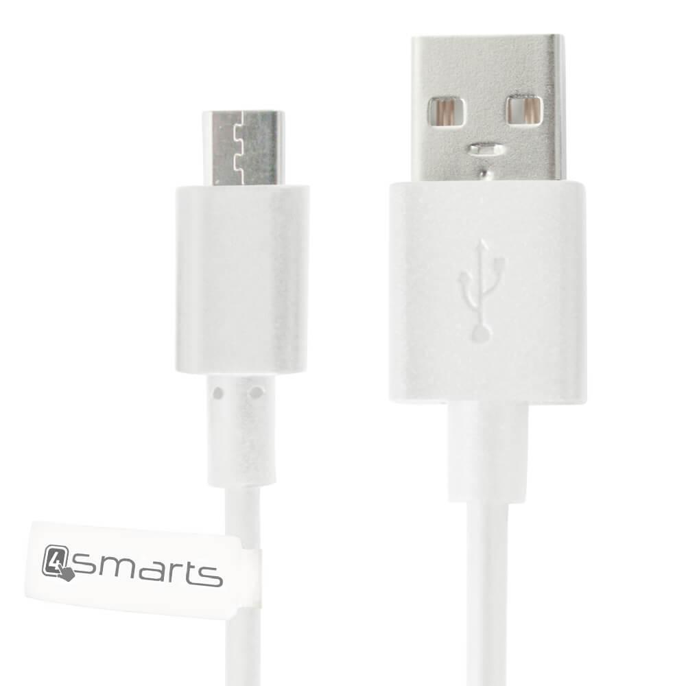 Качествен microUSB кабел за мобилни устройства и устройства с microUSB вход (бял) - 4smarts BasicCord Micro-USB Data Cable (bulk) | JAR Computers Качествен microUSB кабел за мобилни устройства и устройства с microUSB вход (бял) - 4smarts BasicCord Micro-USB Data Cable (bulk)