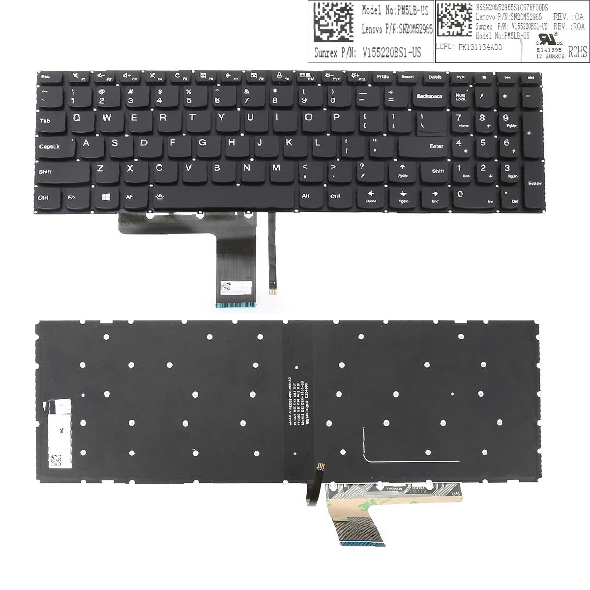 Клавиатура за лаптоп Lenovo Ideapad 310-15ISK 510-15ISK Черна Без Рамка с Подсветка / Black Without Frame With Backlit US/UK | JAR Computers Клавиатура за лаптоп Lenovo Ideapad 310-15ISK 510-15ISK Черна Без Рамка с Подсветка / Black Without Frame With Backlit US/UK
