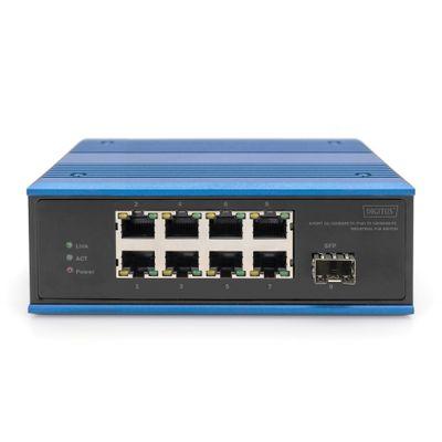 Мрежов суич DIGITUS Industrial Ethernet Switch - 9 Ports - 8x Base-Tx (10/100) - 1x Base-Fx (100) SFP - PoE