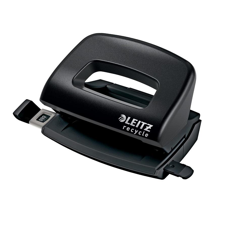 Перфоратор LEITZ NeXXt Recycle, за 10 л.(80 г), ограничител, 100x70x81 мм, пластмаса + метал, черен | JAR Computers Перфоратор LEITZ NeXXt Recycle, за 10 л.(80 г), ограничител, 100x70x81 мм, пластмаса + метал, черен