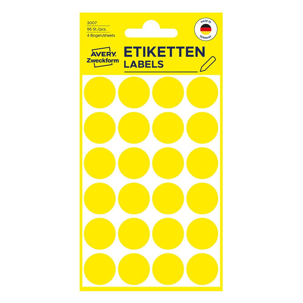 Самоз. кръгчета Avery ф18 жълт 96бр