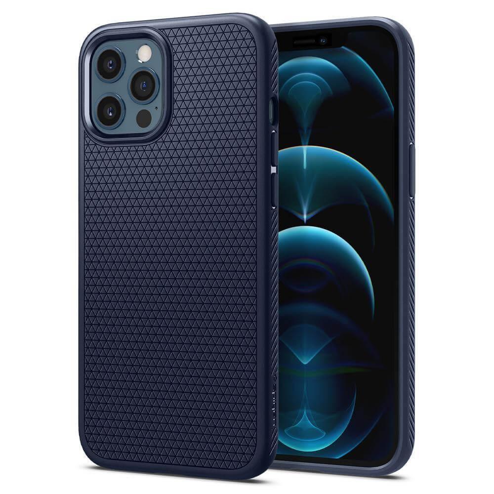 Силиконов (TPU) калъф с висока степен на защита за iPhone 12, iPhone 12 Pro - Spigen Liquid Air Case (тъмносин) | JAR Computers Силиконов (TPU) калъф с висока степен на защита за iPhone 12, iPhone 12 Pro - Spigen Liquid Air Case (тъмносин)