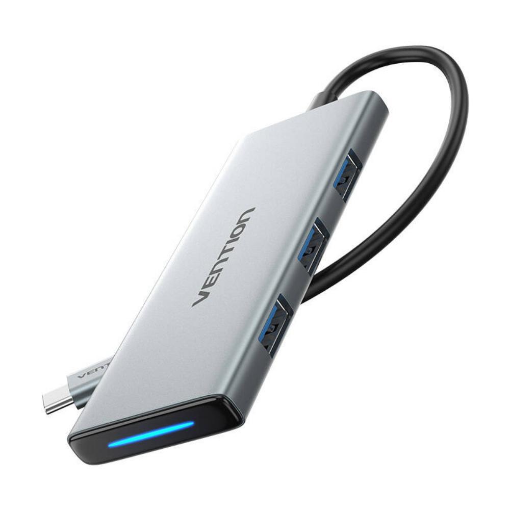 VENTION USB-C to HDMI/USB 3.0x3/SD/TF/PD Docking Station 0.15M Gray Aluminum Alloy Type (TOPHB) (VENTOPHB) | JAR Computers VENTION USB-C to HDMI/USB 3.0x3/SD/TF/PD Docking Station 0.15M Gray Aluminum Alloy Type (TOPHB) (VENTOPHB)