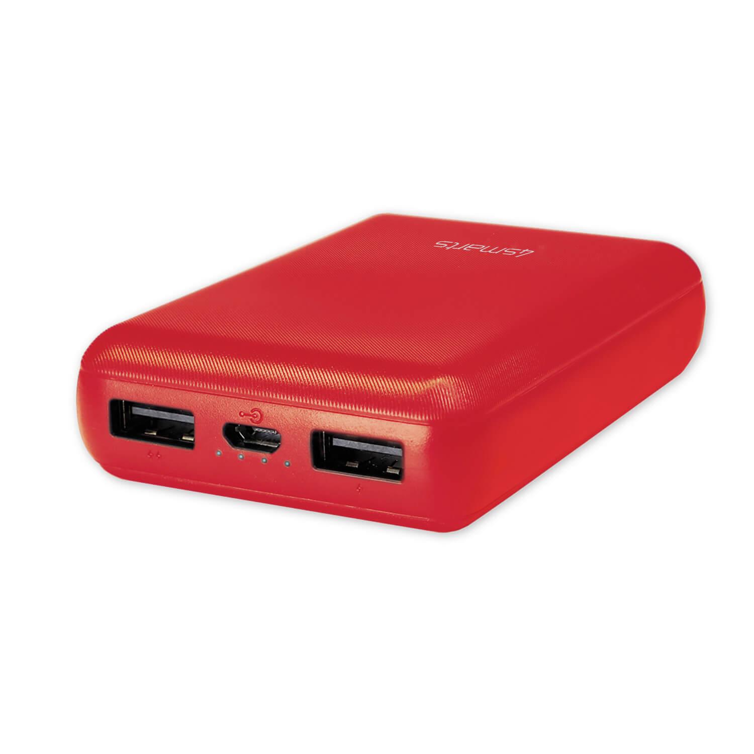Външна батерия с 2 USB изхода - 4smarts Power Bank VoltHub Go 10000 mAh (червен) | JAR Computers Външна батерия с 2 USB изхода - 4smarts Power Bank VoltHub Go 10000 mAh (червен)