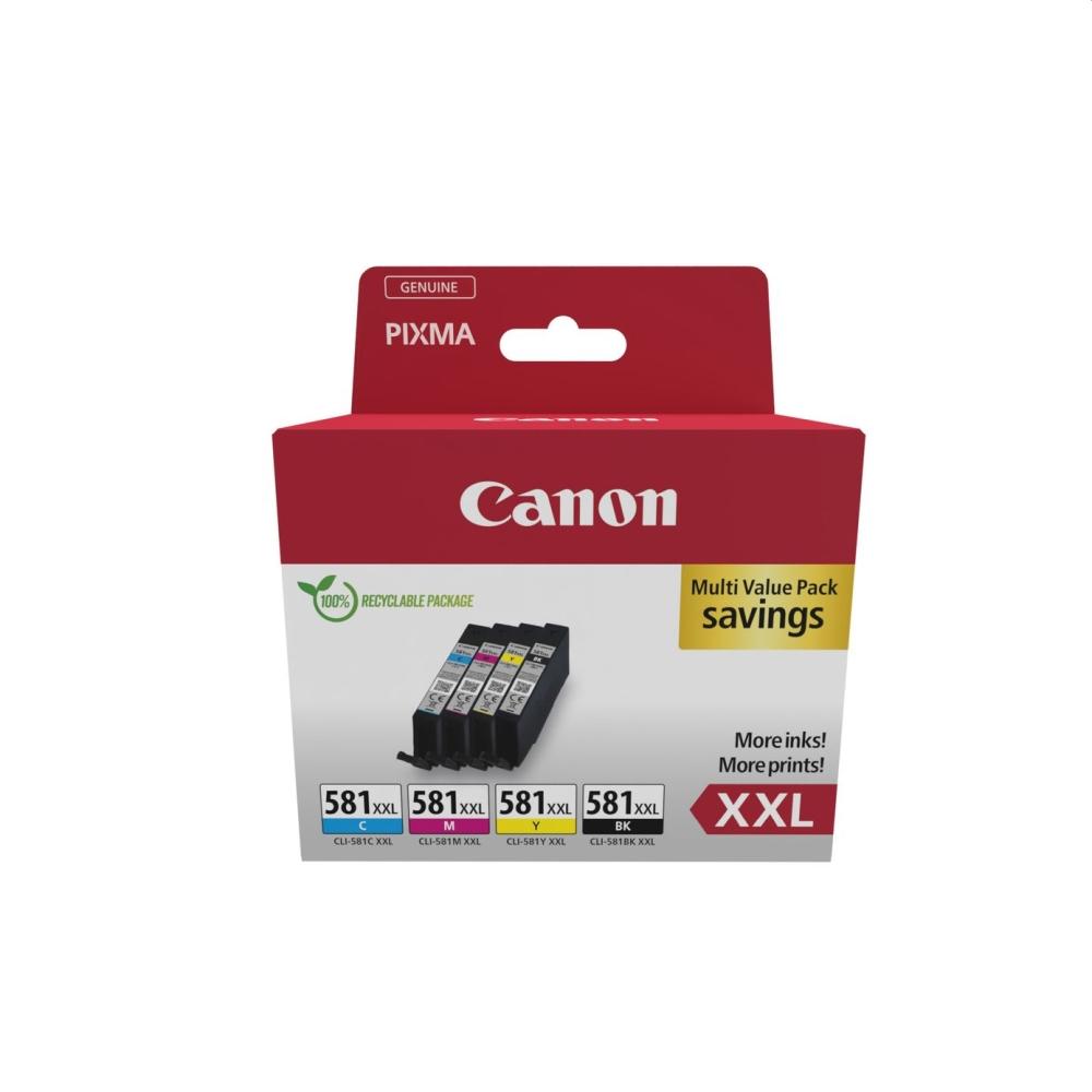 Canon CLI-581 XXL BK/C/M/Y Multi Pack + Canon Plus Glossy II PP-201, 10x15 cm, 100 sheets