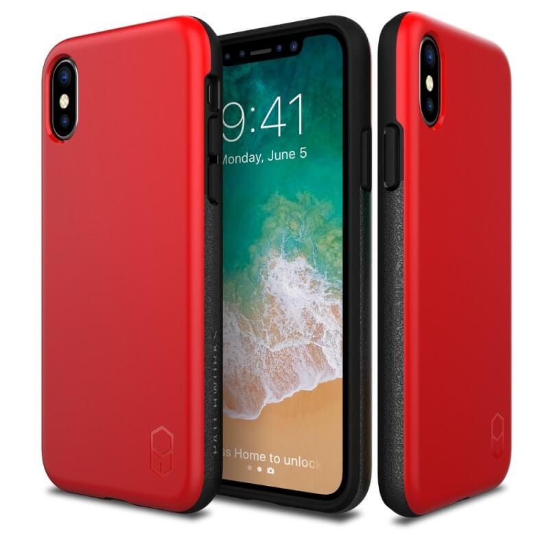 Хибриден удароустойчив TPU калъф за iPhone XS, iPhone X - Patchworks Level ITG Case (червен) | JAR Computers Хибриден удароустойчив TPU калъф за iPhone XS, iPhone X - Patchworks Level ITG Case (червен)
