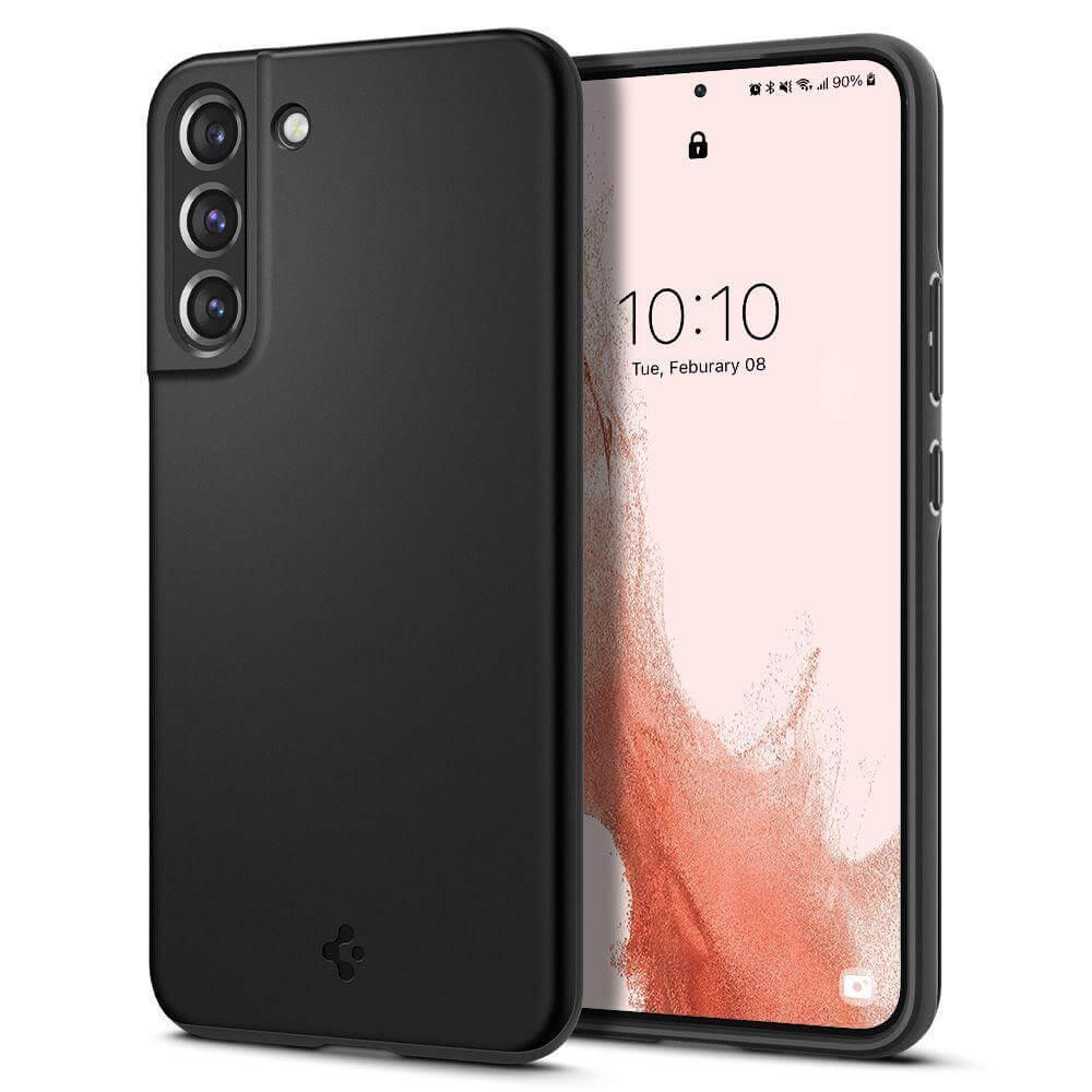 Качествен тънък матиран кейс за Samsung Galaxy S22 - Spigen Thin Fit Case (черен) | JAR Computers Качествен тънък матиран кейс за Samsung Galaxy S22 - Spigen Thin Fit Case (черен)