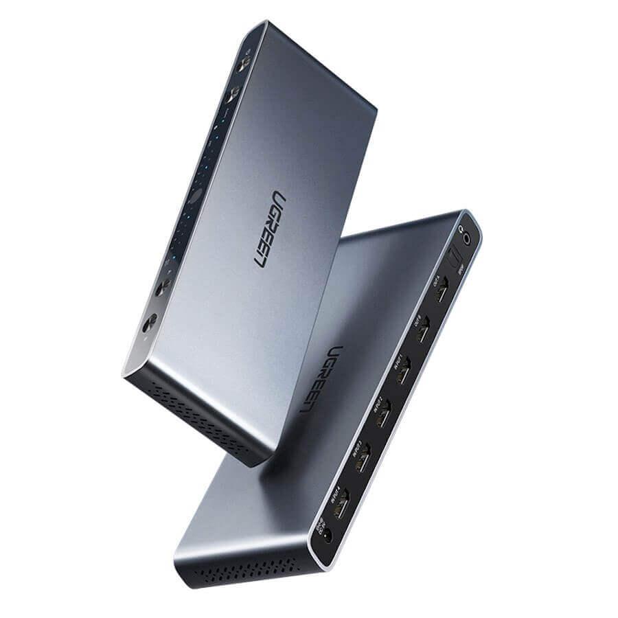 4-портов HDMI превключвател към 2 х HDMI за компютри и монитори - Ugreen 4 x HDMI to 2 x HDMI 4K 30Hz Matrix Switch Box (черен) | JAR Computers 4-портов HDMI превключвател към 2 х HDMI за компютри и монитори - Ugreen 4 x HDMI to 2 x HDMI 4K 30Hz Matrix Switch Box (черен)