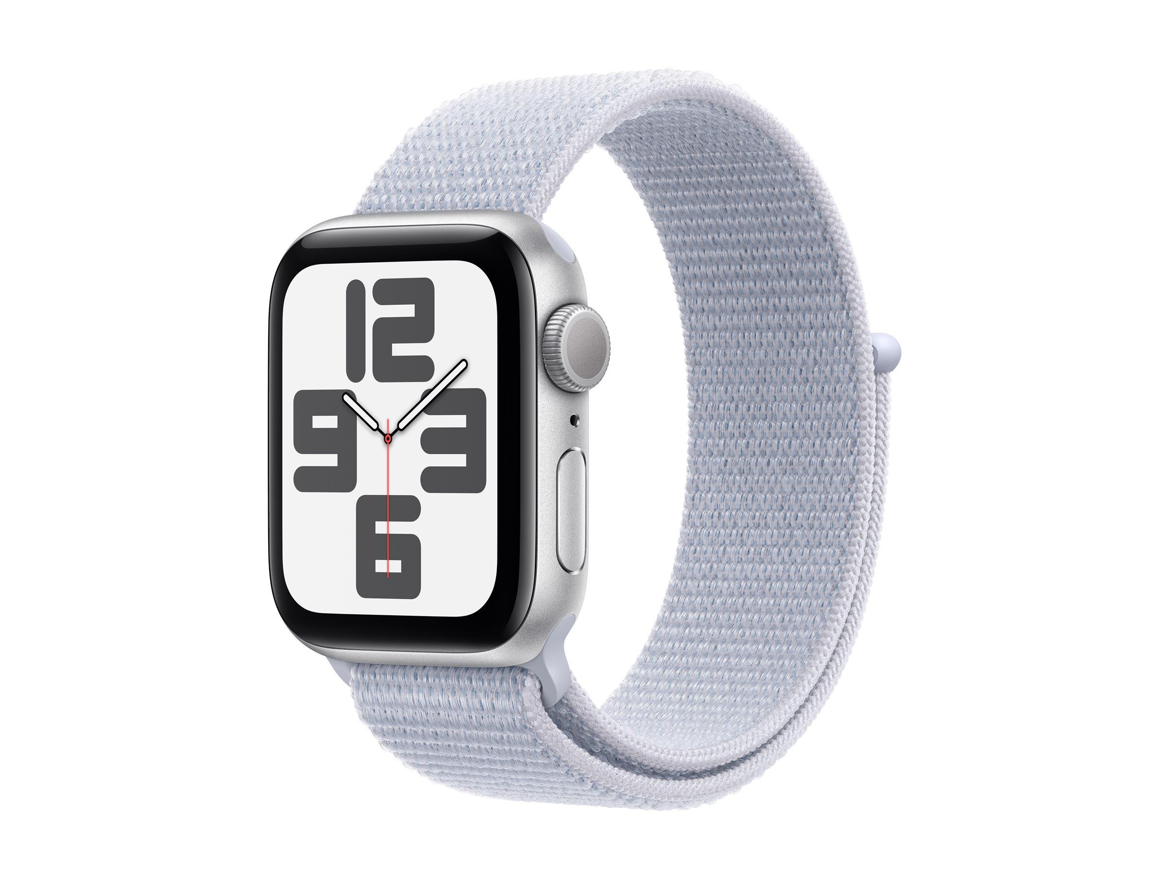 APPLE Watch SE GPS 40mm Silver Aluminium Case with Blue Cloud Sport Loop | JAR Computers APPLE Watch SE GPS 40mm Silver Aluminium Case with Blue Cloud Sport Loop