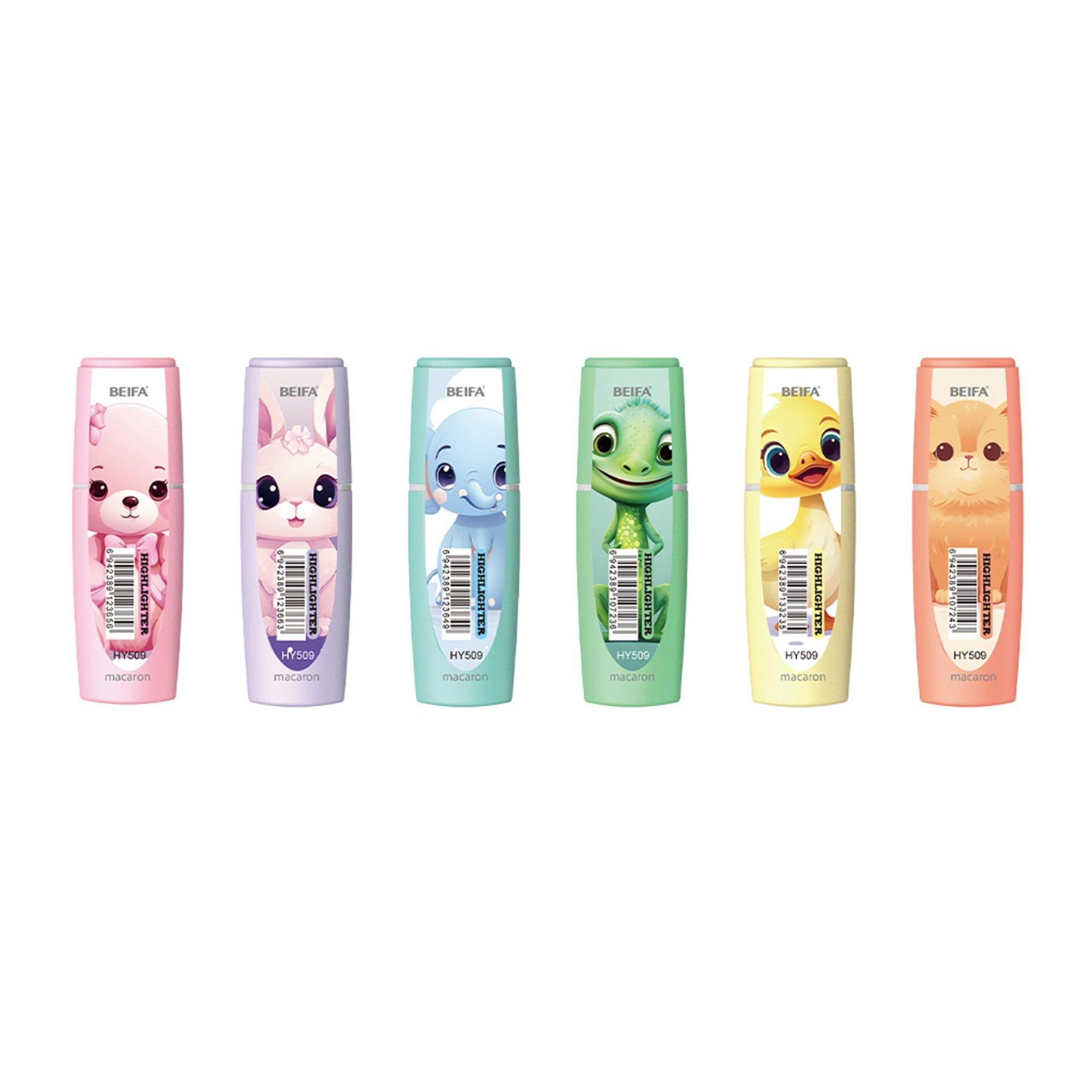 Beifa Текст маркер HY509, 6 цвята в буркан, 60 броя