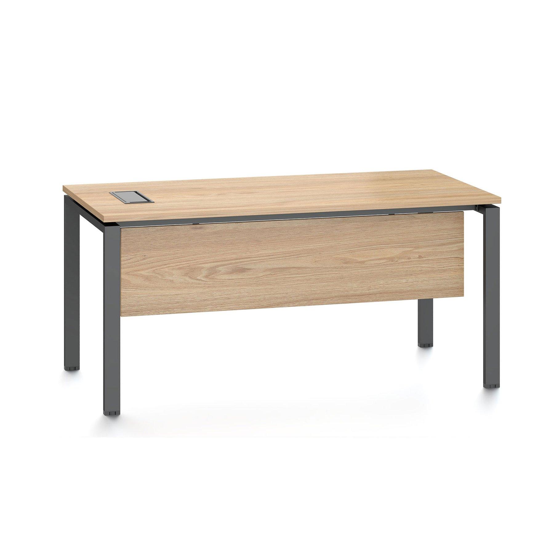 Бюро RFG Monaco, 1400 x 700 x 750 mm, ПДЧ 25 mm, с отвор за кабели, плот бряст, черни метални крака