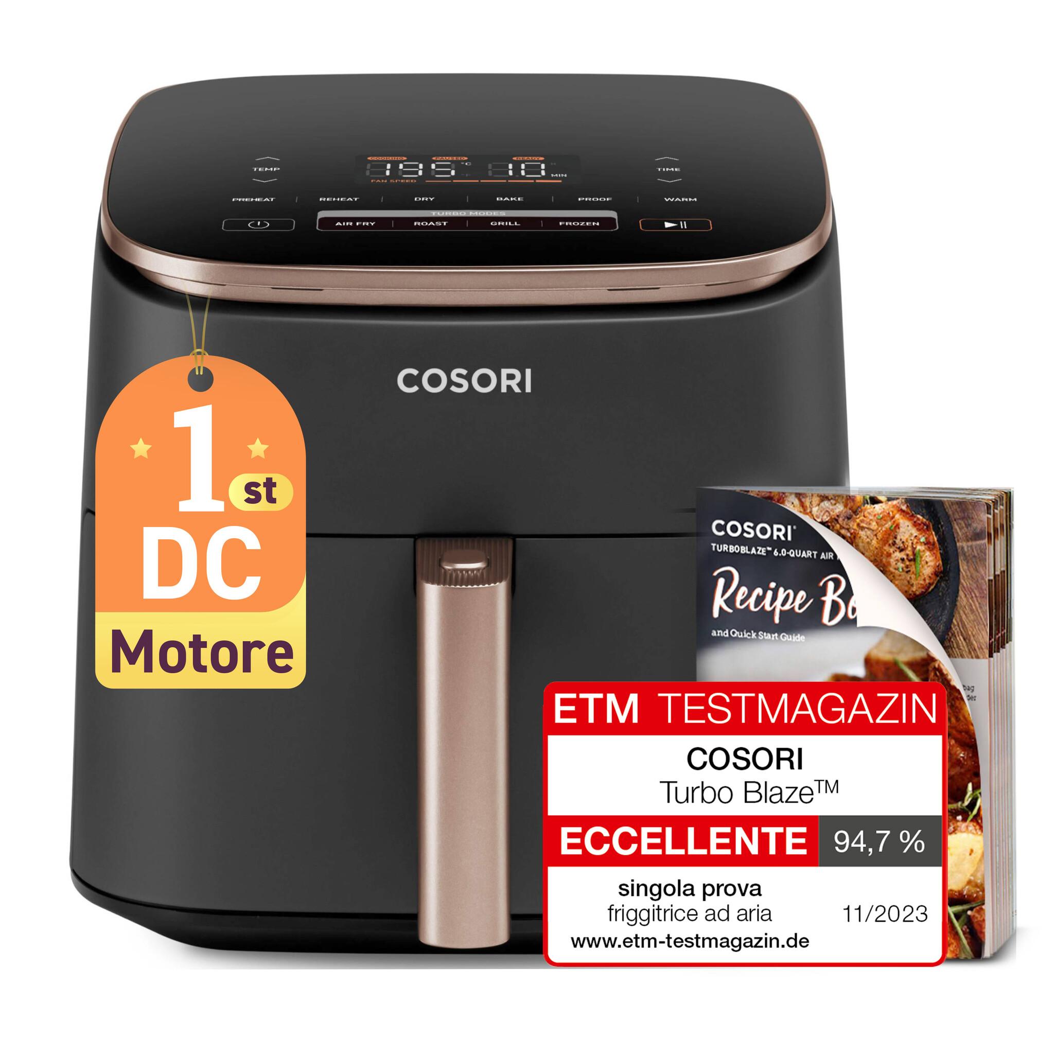 Cosori Turbo Blaze Chef Edition Единичен 6 Д Самостоятелен 1725 W Фритюрник с горещ въздух Черен, Златно розово | JAR Computers Cosori Turbo Blaze Chef Edition Единичен 6 Д Самостоятелен 1725 W Фритюрник с горещ въздух Черен, Златно розово