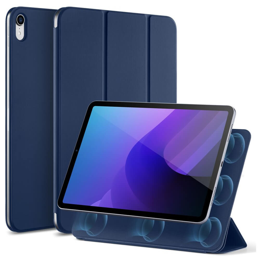 ESR Rebound Magnetic Case - магнитен полиуретанов калъф с поставка за iPad 10 (2022) (тъмносин)