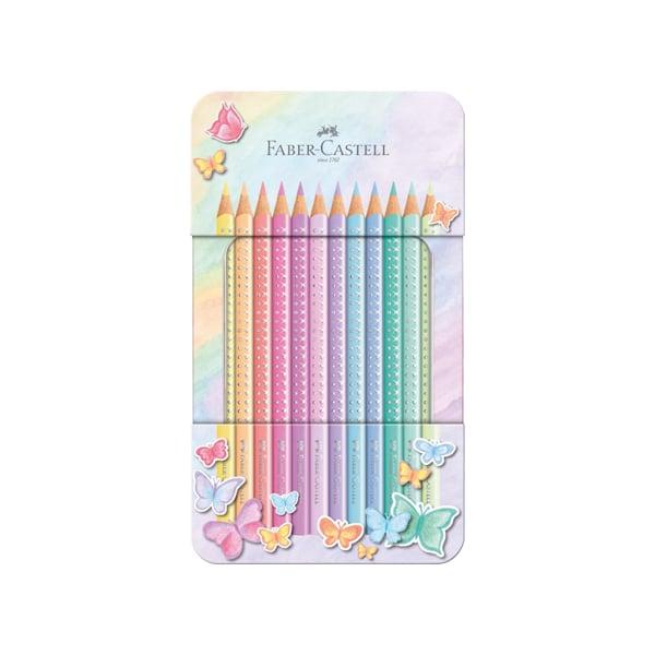 Faber-Castell Моливи Sparkle, 12 пастелни цвята, в метална кутия | JAR Computers Faber-Castell Моливи Sparkle, 12 пастелни цвята, в метална кутия