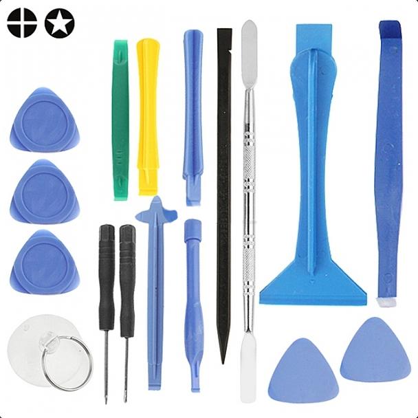 Комплект инструменти за ремонт на мобилни устройства - Repair Tools Kit Extended Kit 18 in 1 (18 броя) | JAR Computers Комплект инструменти за ремонт на мобилни устройства - Repair Tools Kit Extended Kit 18 in 1 (18 броя)