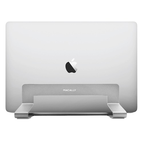 Macally Vertical Laptop Stand - вертикална стоманена поставка за MacBook и лаптопи (сребрист)