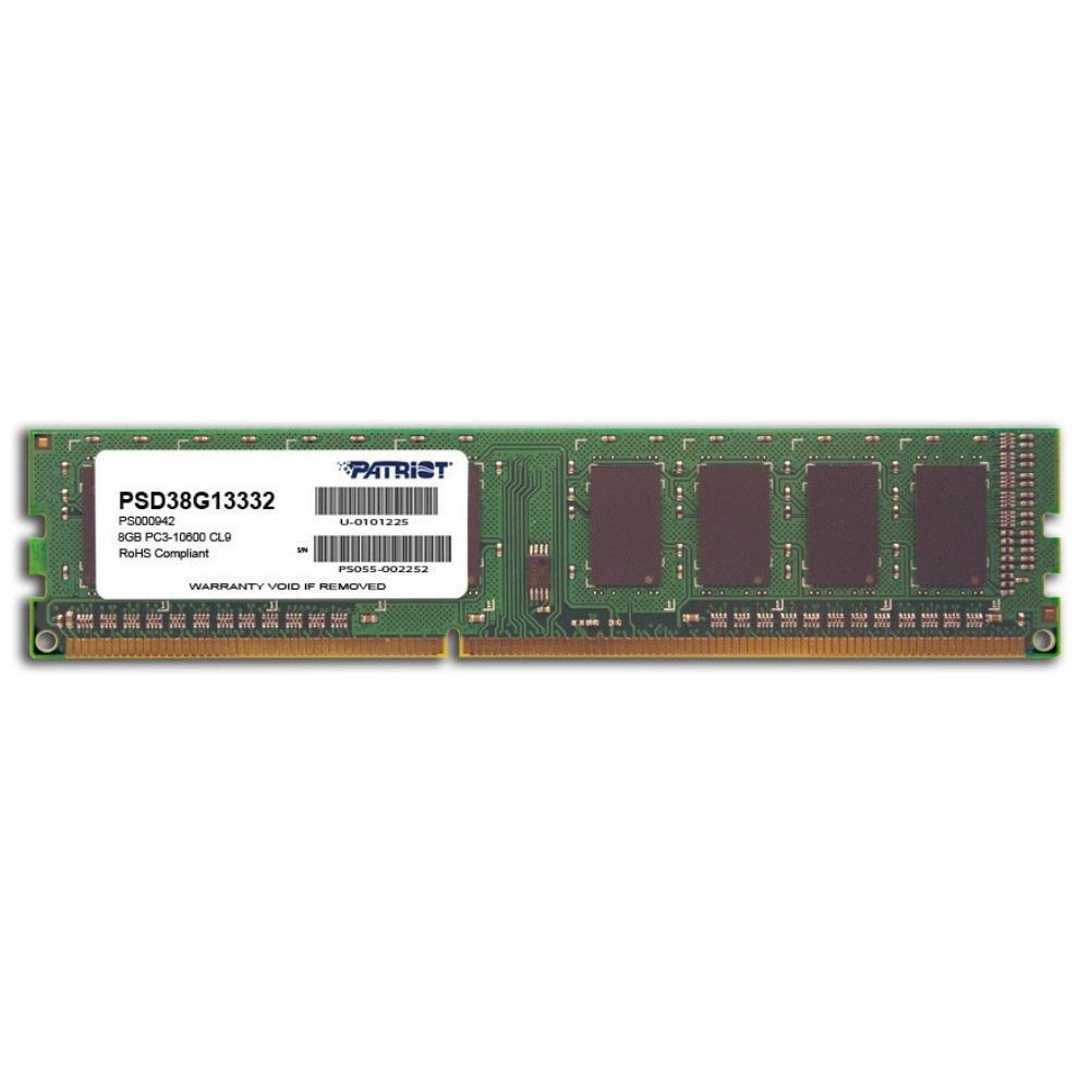 Patriot 8GB PC3-10600 Memory Module 1 x 8 GB DDR3 1333 MHz (PSD38G13332) (PATRPSD38G13332)
