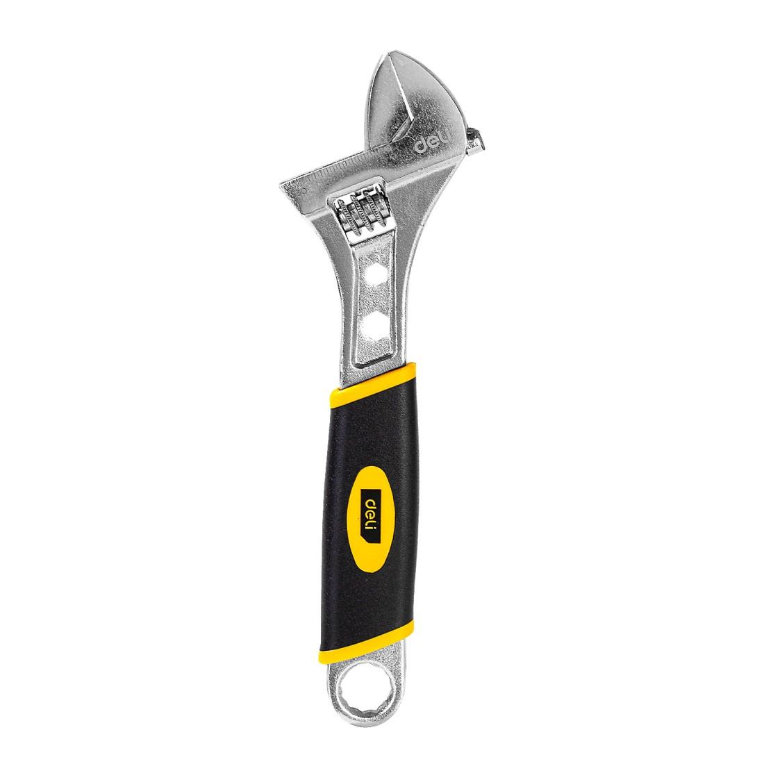 Регулируем гаечен ключ Deli TOOLS EDL30108, 8"/200 мм, въглеродна стомана TPR, 28 мм размах | JAR Computers Регулируем гаечен ключ Deli TOOLS EDL30108, 8"/200 мм, въглеродна стомана TPR, 28 мм размах