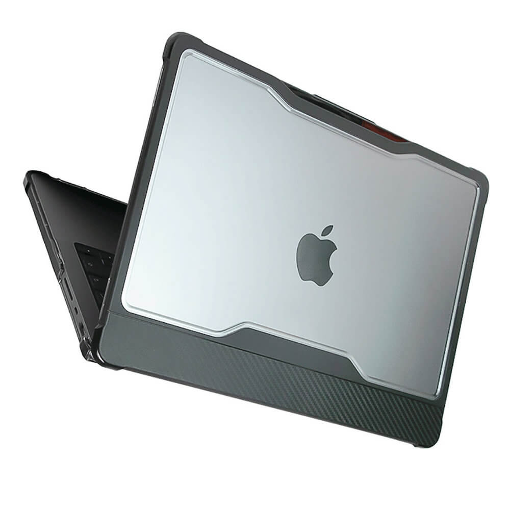 4smarts Full Body Sturdy Case - удароустойчив хибриден кейс за MacBook Pro 14 M1 (2021), MacBook Pro 14 M2 (2023) (черен-прозрачен)