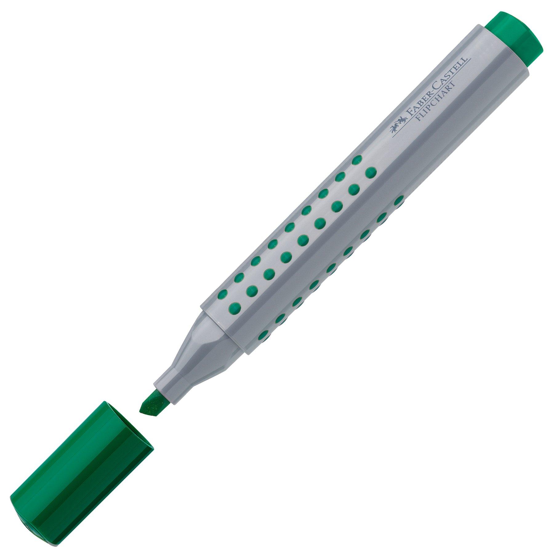 Faber-Castell Маркер за флипчарт Grip, скосен, зелен