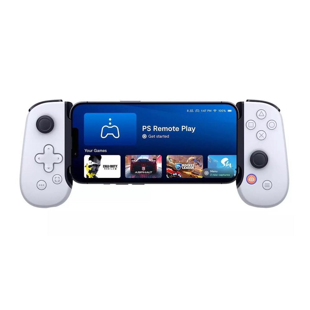 Геймпад контролер за iPhone с Lightning порт - Backbone One Mobile Gaming Controller For iOS Playstation Edition (бял-син) | JAR Computers Геймпад контролер за iPhone с Lightning порт - Backbone One Mobile Gaming Controller For iOS Playstation Edition (бял-син)