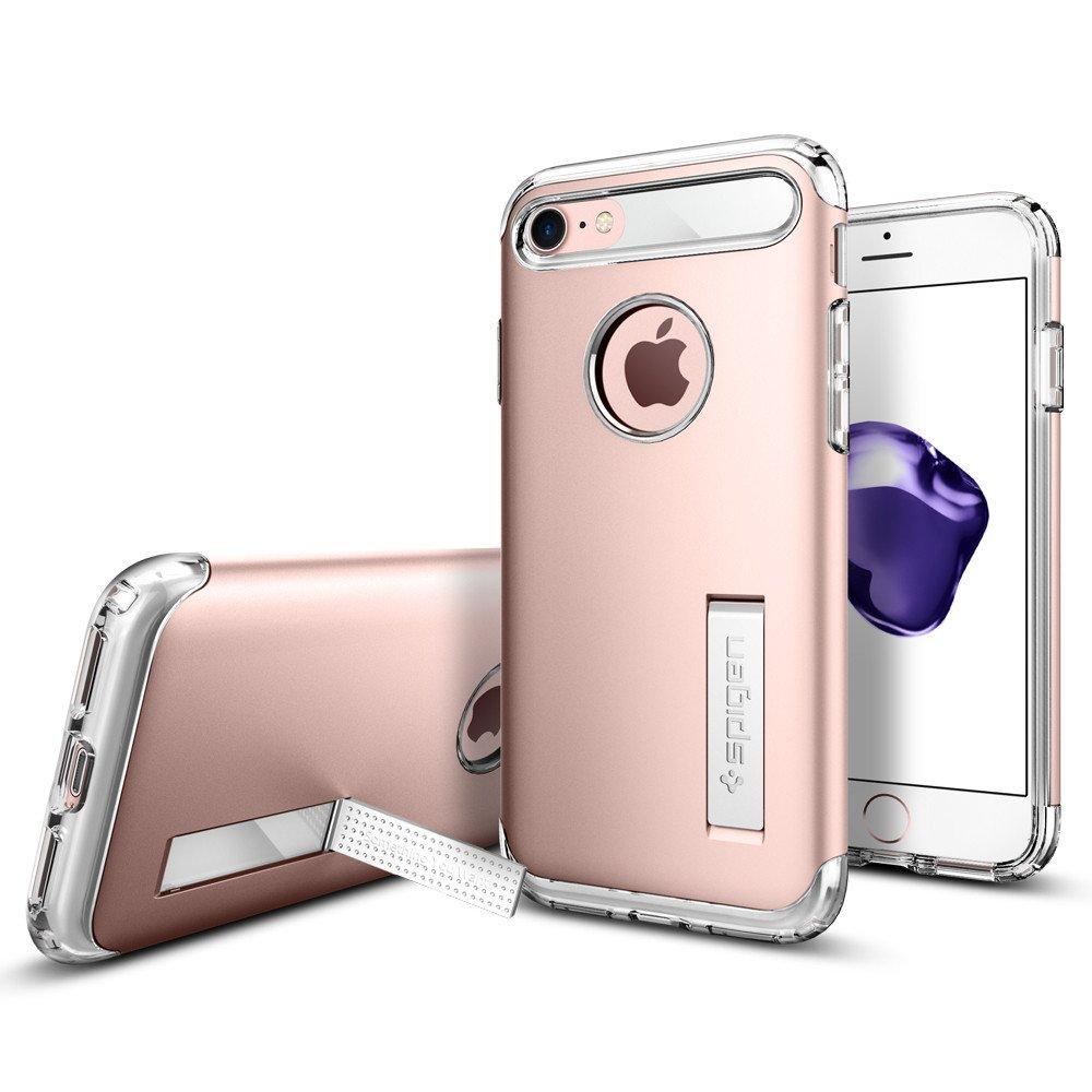 Хибриден кейс с поставка и най-висока степен на защита за iPhone 8, iPhone 7 - Spigen Slim Armor Case (розово злато) | JAR Computers Хибриден кейс с поставка и най-висока степен на защита за iPhone 8, iPhone 7 - Spigen Slim Armor Case (розово злато)