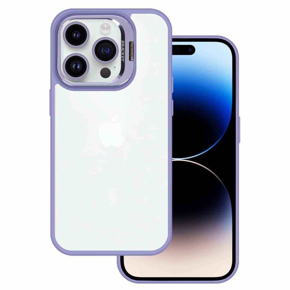 Хибриден кейс с поставка и стъклени лещи за камерата за iPhone 15 Pro Max - Tel Protect Kickstand Case and Camera Glass Lens (лилав) | JAR Computers Хибриден кейс с поставка и стъклени лещи за камерата за iPhone 15 Pro Max - Tel Protect Kickstand Case and Camera Glass Lens (лилав)