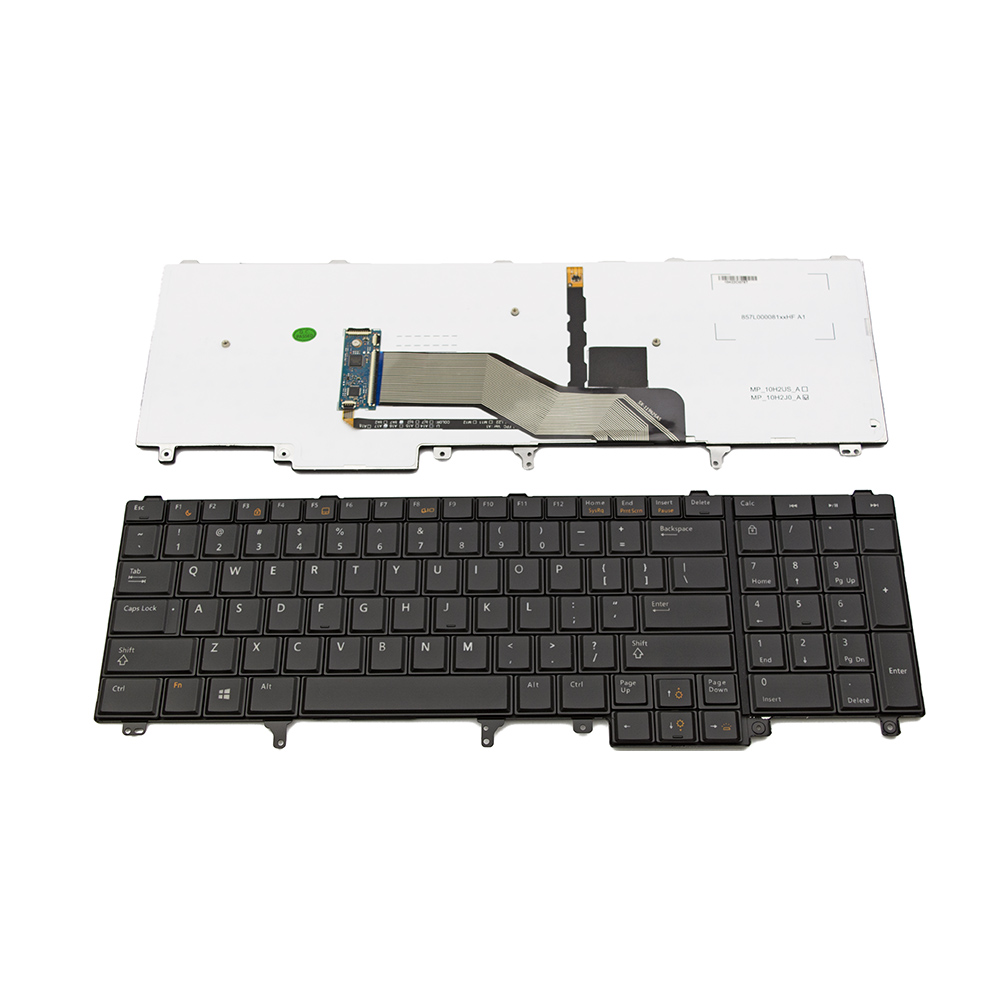 Клавиатура за лаптоп Dell Latitude E5530 E6520 Precision M4700 M6700 Черна с Подсветка Без Пойнт Стик / Black With Backlit Without Point Stick