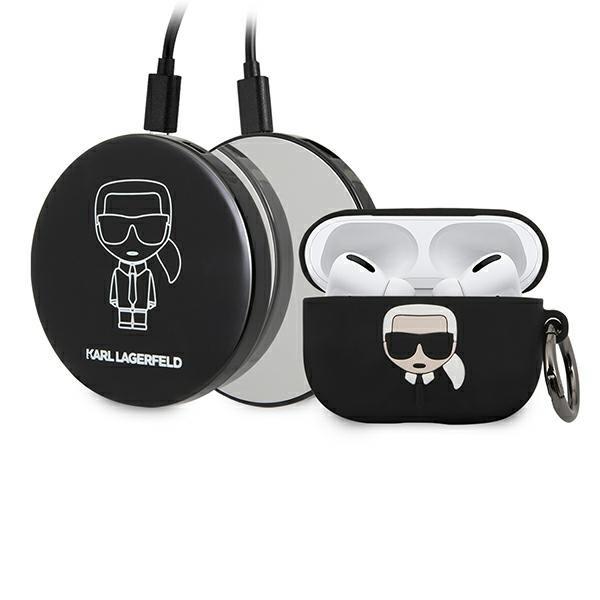 Комплект силиконов калъф за Apple Airpods Pro и външна батерия - Karl Lagerfeld Airpods Pro Ikonik Silicone Case and Power Bank (черен) | JAR Computers Комплект силиконов калъф за Apple Airpods Pro и външна батерия - Karl Lagerfeld Airpods Pro Ikonik Silicone Case and Power Bank (черен)