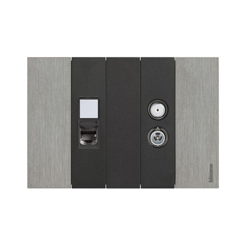 Компютърна розетка 1xRJ45 cat.6 FTP toolless IDC 1M Черен - bticino Living Now KG4279C6F | JAR Computers Компютърна розетка 1xRJ45 cat.6 FTP toolless IDC 1M Черен - bticino Living Now KG4279C6F