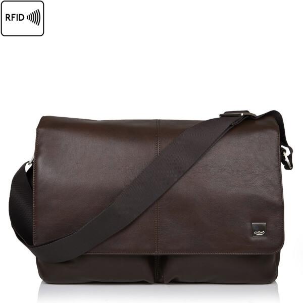 Луксозна кожена чанта за преносими компютри до 15 инча - Knomo Kobe Soft Leather Messenger Bag (кафяв) | JAR Computers Луксозна кожена чанта за преносими компютри до 15 инча - Knomo Kobe Soft Leather Messenger Bag (кафяв)