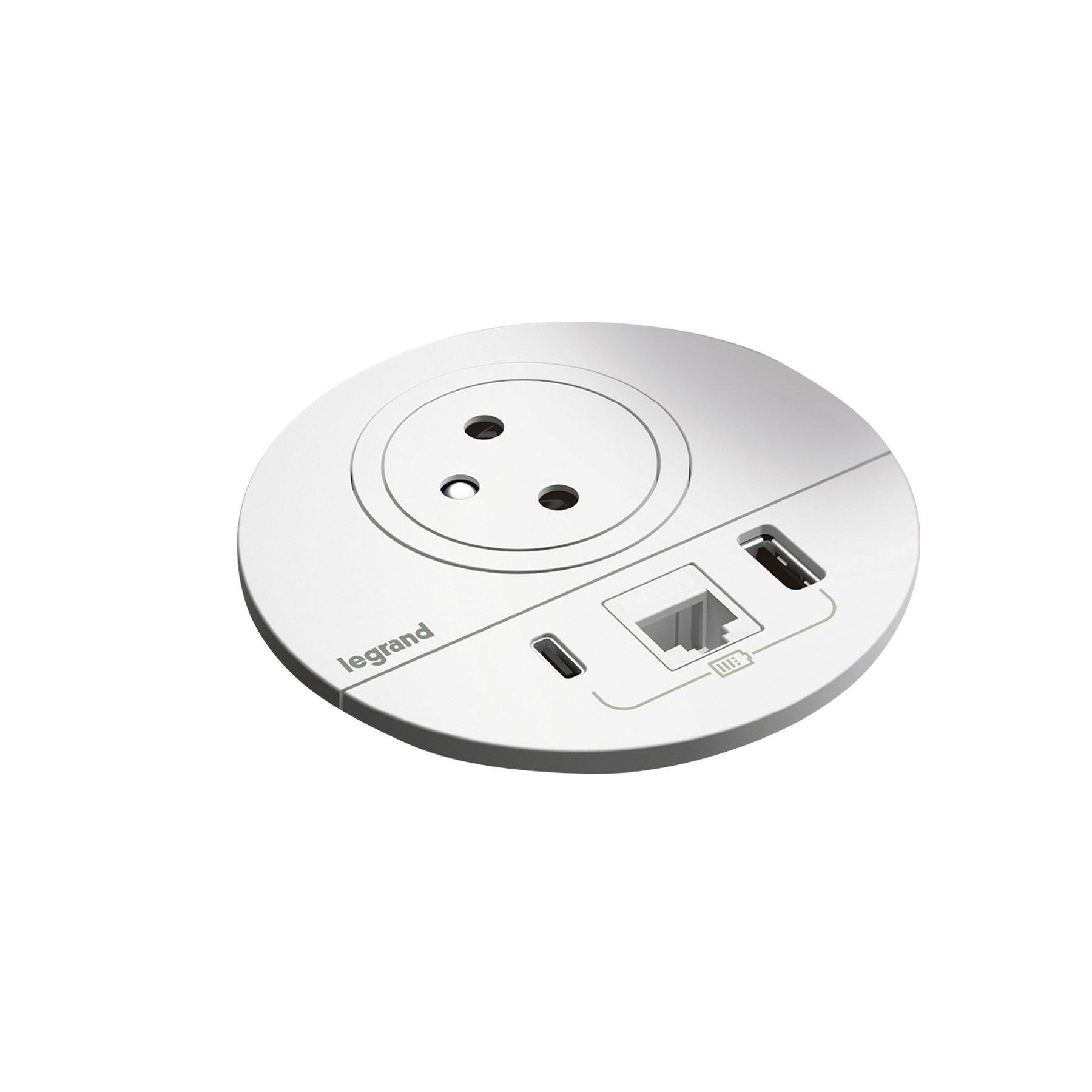 Модул за вграждане Legrand Incara Disq 80, с USB и RJ45, метален, 1 гнездо | JAR Computers Модул за вграждане Legrand Incara Disq 80, с USB и RJ45, метален, 1 гнездо