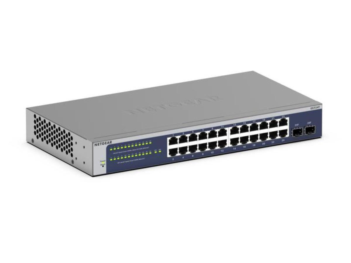 NETGEAR GS724Tv6 Managed L2+/L3 Gigabit Ethernet (10/100/1000) 1U Blue, Grey | JAR Computers NETGEAR GS724Tv6 Managed L2+/L3 Gigabit Ethernet (10/100/1000) 1U Blue, Grey