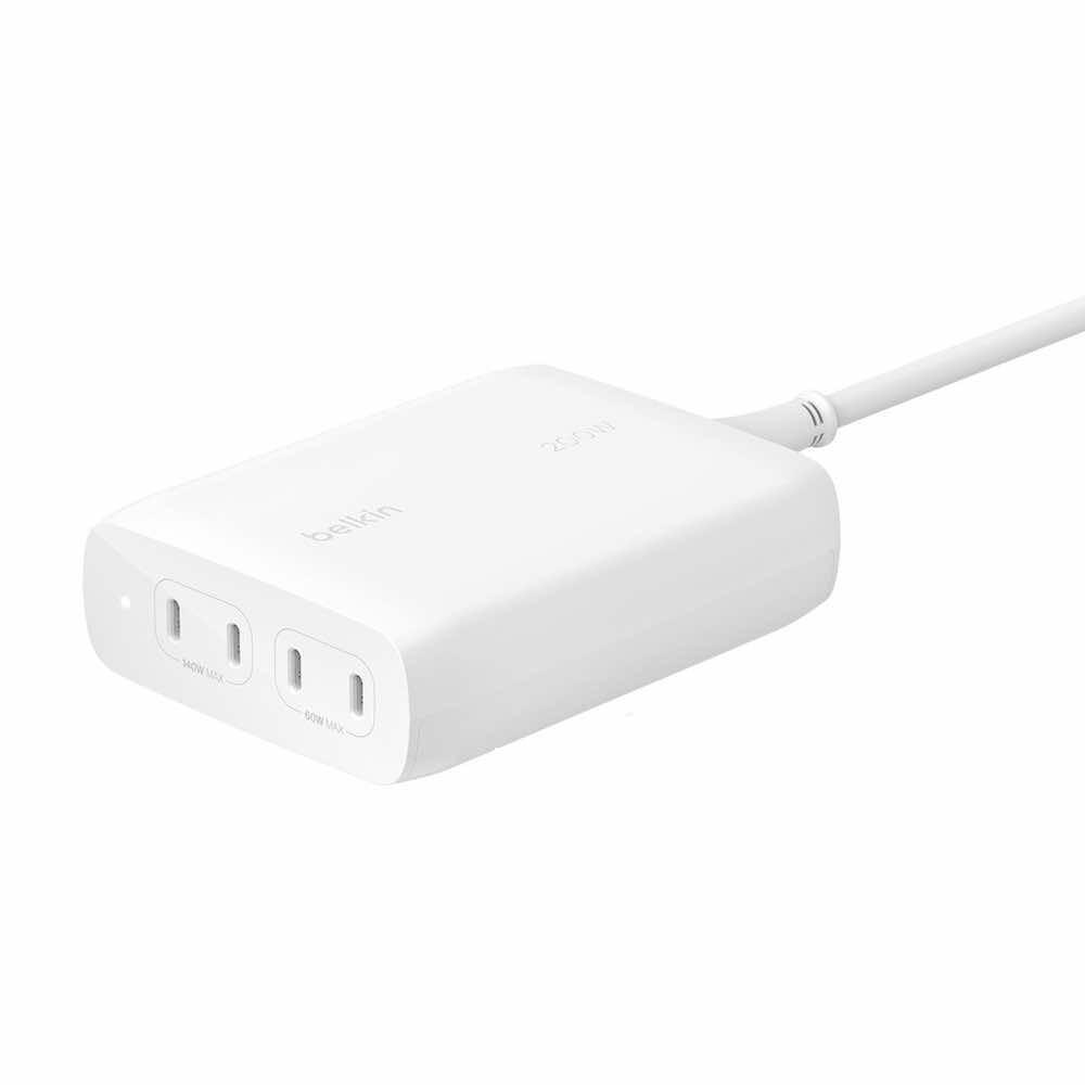 Захранване за ел. мрежа за лаптопи, смартфони и таблети с 4xUSB-C изходи с технология за бързо зареждане - Belkin Boost Charge Pro 4-Port GaN Charger 200W (бял) | JAR Computers Захранване за ел. мрежа за лаптопи, смартфони и таблети с 4xUSB-C изходи с технология за бързо зареждане - Belkin Boost Charge Pro 4-Port GaN Charger 200W (бял)