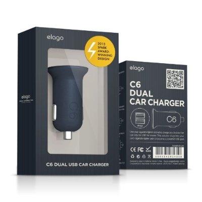 Зарядно за кола с два USB изхода за iPhone, iPad, Samsung, HTC и мобилни устройства - Elago C6 Dual USB Car Charger (син) | JAR Computers Зарядно за кола с два USB изхода за iPhone, iPad, Samsung, HTC и мобилни устройства - Elago C6 Dual USB Car Charger (син)