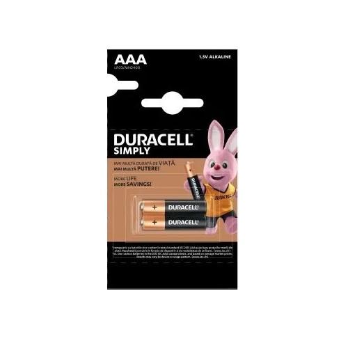 Алкална батерия Duracell Simply AAA, LR03, 1.5 V, блистер 2 бр. | JAR Computers Алкална батерия Duracell Simply AAA, LR03, 1.5 V, блистер 2 бр.