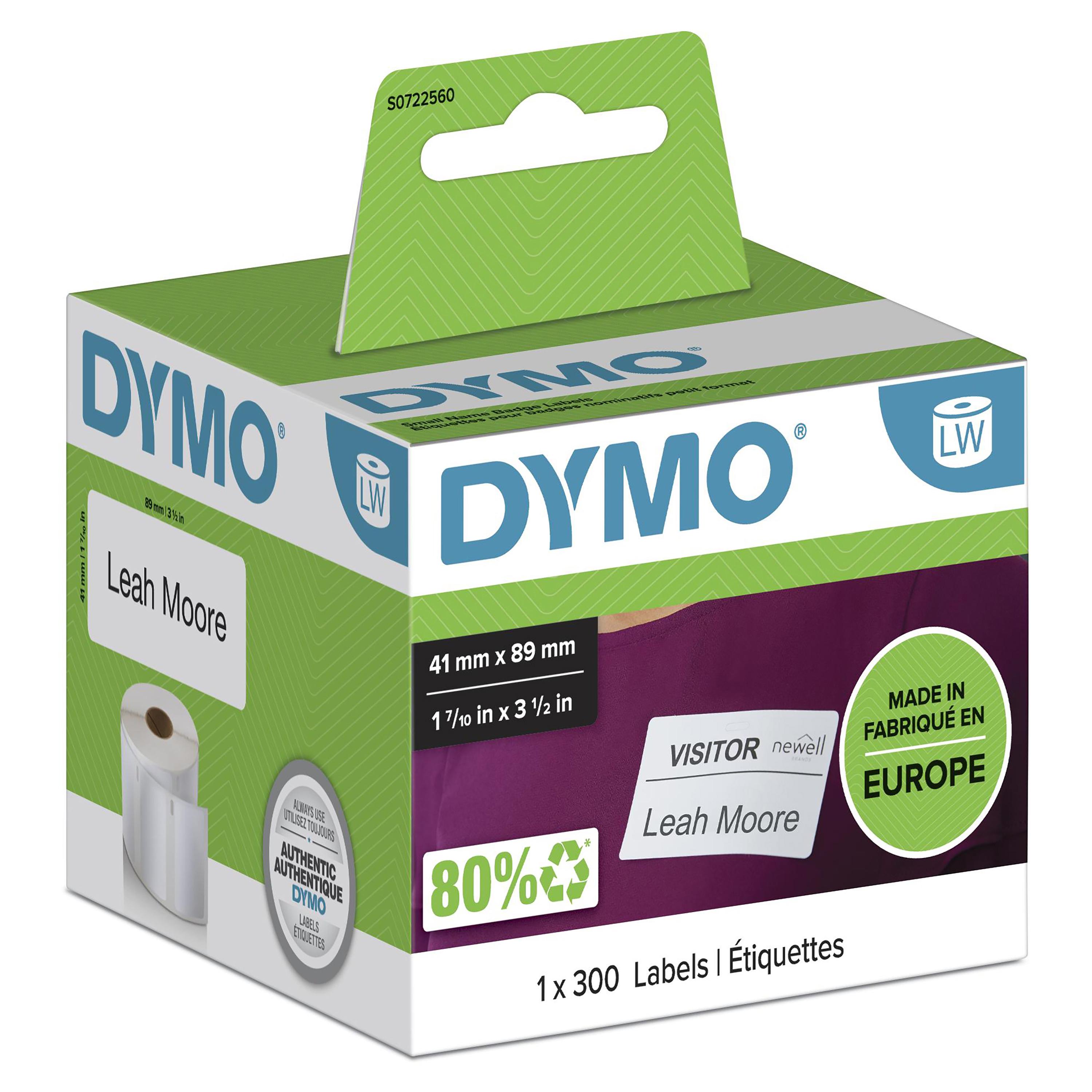 DYMO LW - Small Name Badge Labels - 41 x 89 mm - S0722560 Бяла Самозалепващ се етикет на принтер | JAR Computers DYMO LW - Small Name Badge Labels - 41 x 89 mm - S0722560 Бяла Самозалепващ се етикет на принтер