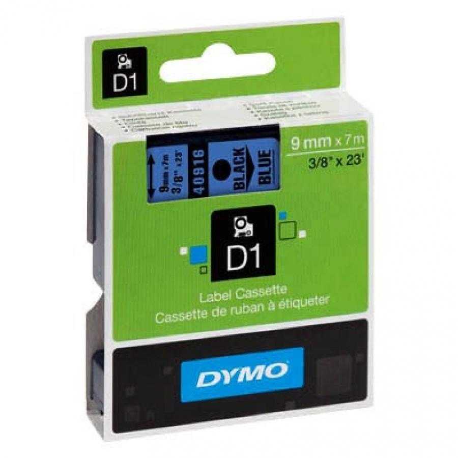 Касета с лента D1 за DYMO LabelManager 40916 полиестерна, 9 мм, черен печат на син фон | JAR Computers Касета с лента D1 за DYMO LabelManager 40916 полиестерна, 9 мм, черен печат на син фон