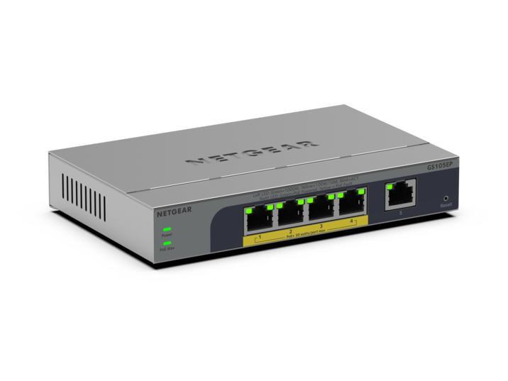 NETGEAR GS105EP Неуправляем Gigabit Ethernet (10/100/1000) Захранване по Ethernet (PoE) Сив | JAR Computers NETGEAR GS105EP Неуправляем Gigabit Ethernet (10/100/1000) Захранване по Ethernet (PoE) Сив