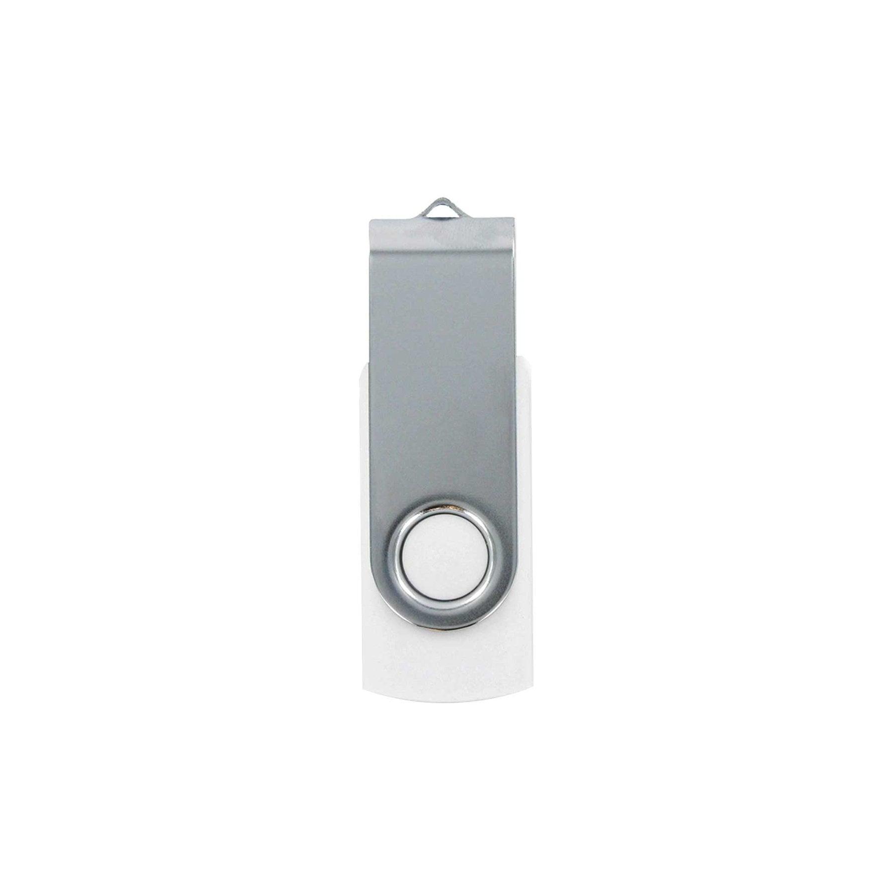 Office 1 USB флаш памет Swivel, USB 2.0, 16 GB, без лого, бяла