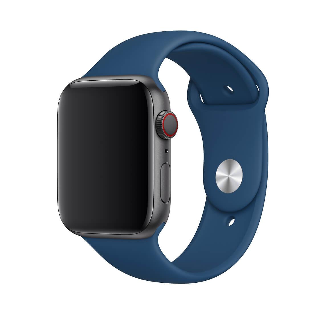 Оригинална силиконова каишка за Apple Watch 42мм, 44мм (син) - Apple Sport Band Stainless Steel Pin Blue Horizon | JAR Computers Оригинална силиконова каишка за Apple Watch 42мм, 44мм (син) - Apple Sport Band Stainless Steel Pin Blue Horizon