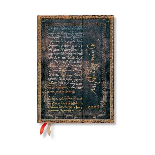 Paperblanks Планер Michelangelo, Midi, хоризонтален, твърда корица, 80 листа, за 2026 година